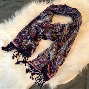 Purple patterned scarf